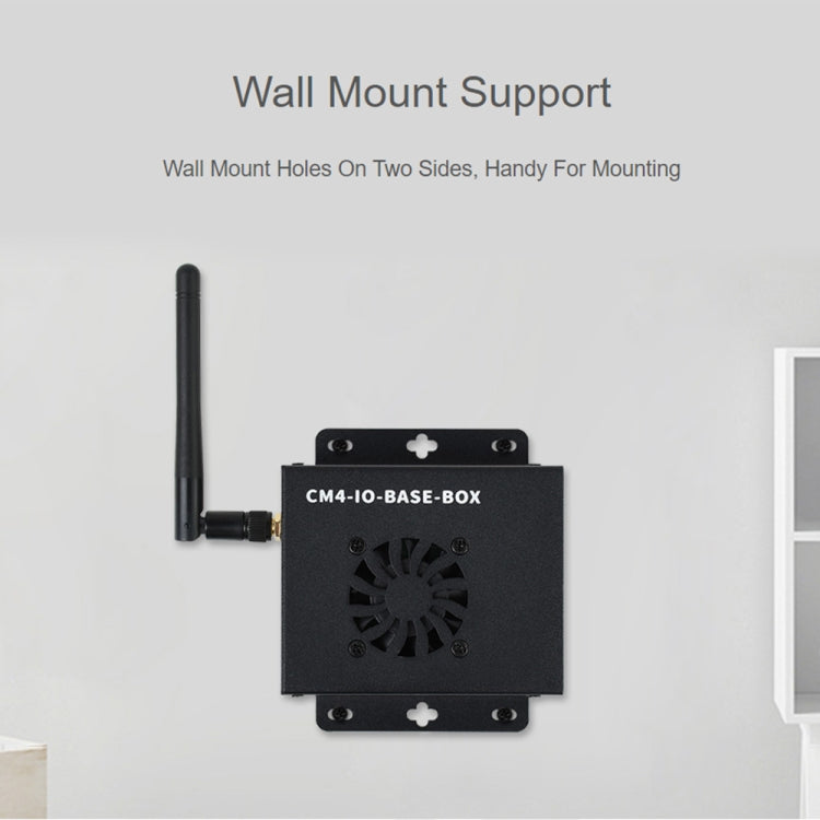 Waveshare Mini IO Board Lite Ver Mini-Computer Base Box with Metal Case & Cooling Fan for Raspberry Pi CM4(EU Plug)