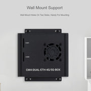 Waveshare Dual Gigabit Ethernet 5G/4G Computer Box with Cooling Fan for Raspberry Pi CM4(EU Plug)