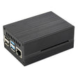 Waveshare Stripe Aluminum Cooling Case for Raspberry Pi 4, Built-In Active Radiator with Fins(Black) - Other Accessories by WAVESHARE | Online Shopping South Africa | PMC TechLife | Buy Now Pay Later Mobicred