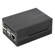 Waveshare Stripe Aluminum Cooling Case for Raspberry Pi 4, Built-In Active Radiator with Fins(Black)