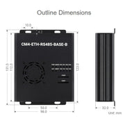 Waveshare Dual ETH Mini-Computer for Raspberry Pi CM4, Gigabit Ethernet, 4CH Isolated RS485(EU Plug)