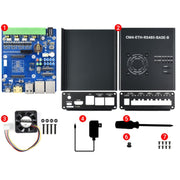 Waveshare Dual ETH Mini-Computer for Raspberry Pi CM4, Gigabit Ethernet, 4CH Isolated RS485(US Plug)