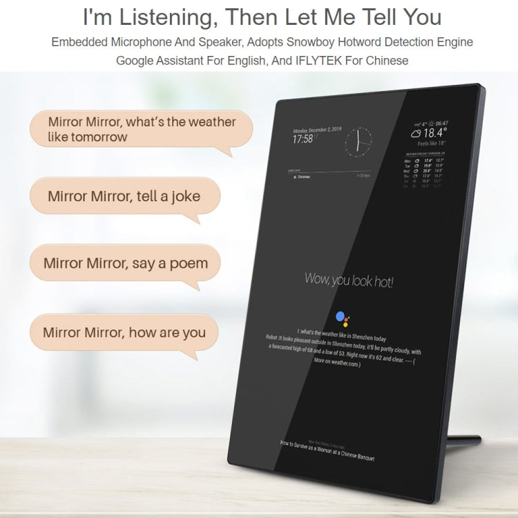 Waveshare 13.3 inch Magic Mirror, Voice Assistant, Touch Control(UK Plug)