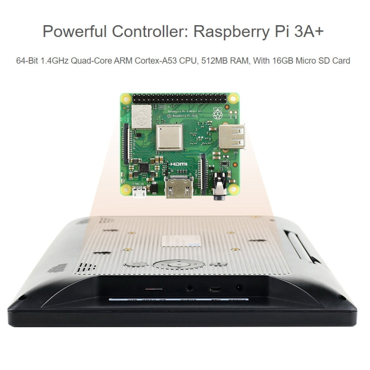 Waveshare 13.3 inch Mini-Computer Powered by Raspberry Pi 3A+, HD Touch Screen(EU Plug)