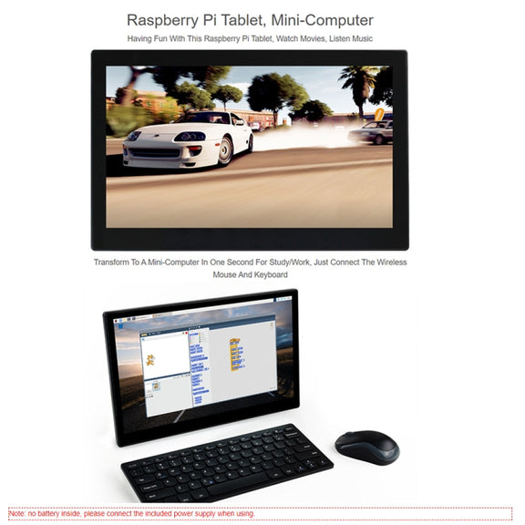 Waveshare 13.3 inch Mini-Computer Powered by Raspberry Pi 3A+, HD Touch Screen(UK Plug)