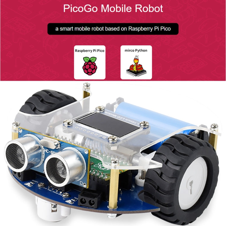 Waveshare PicoGo Mobile Robot, Based on Raspberry Pi Pico, Self Driving, Remote Control(US Plug)