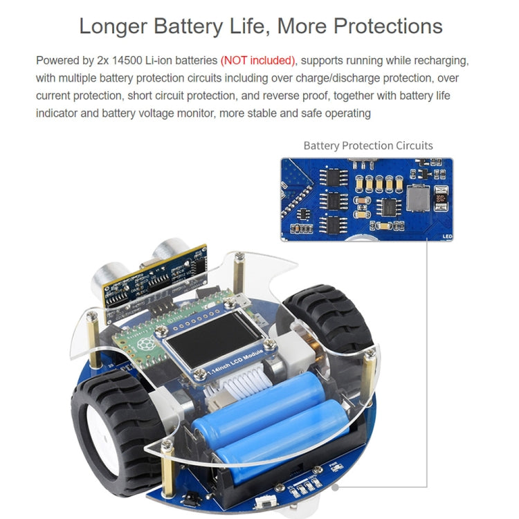 Waveshare PicoGo Mobile Robot, Based on Raspberry Pi Pico, Self Driving, Remote Control(EU Plug)