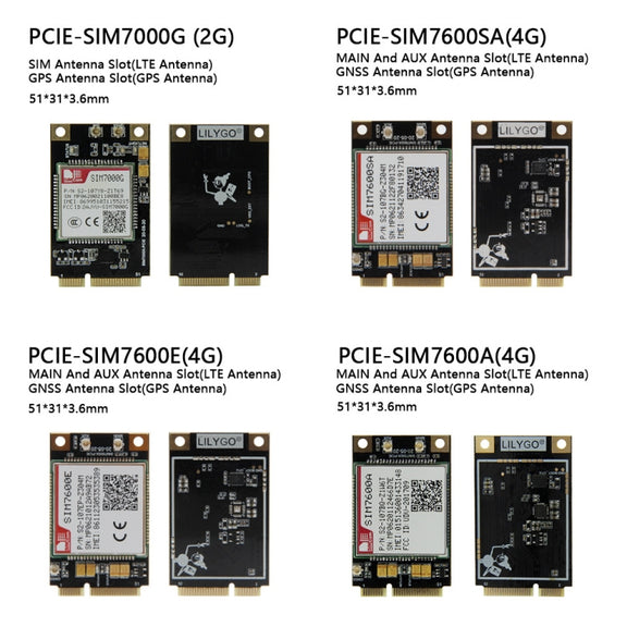 TTGO T-PCIE ESP32-WROVER-B AXP192 Chip WiFi Bluetooth Nano Card SIM Series Module Hardware Composable Development Board, PCIE-SIM7070G Module