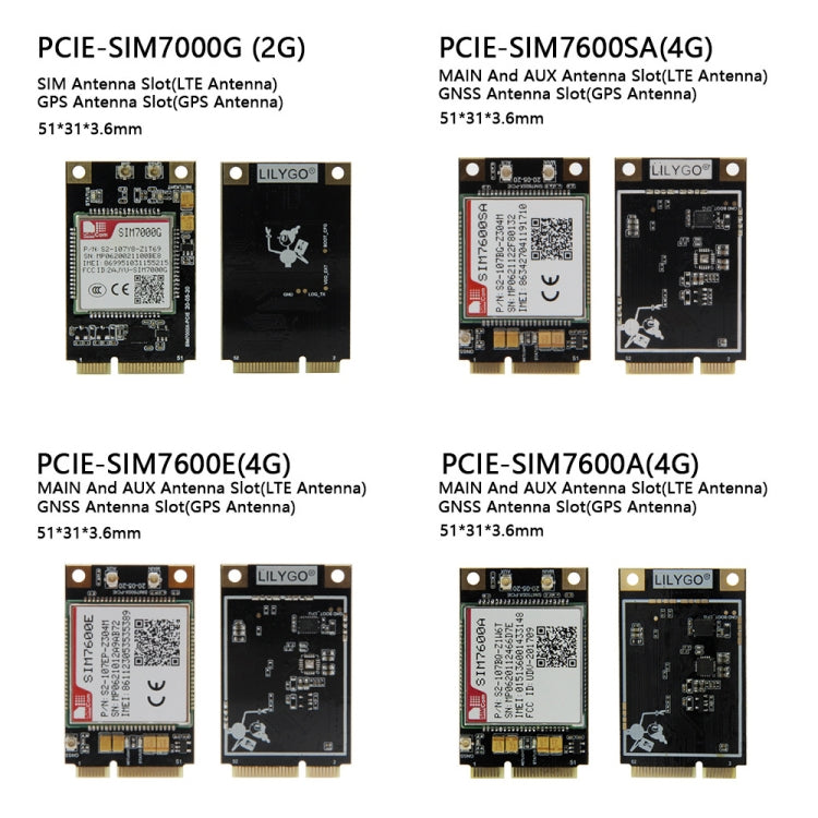 TTGO T-PCIE ESP32-WROVER-B AXP192 Chip WiFi Bluetooth Nano Card SIM Series Module Hardware Composable Development Board, PCIE-SIM7070G Module
