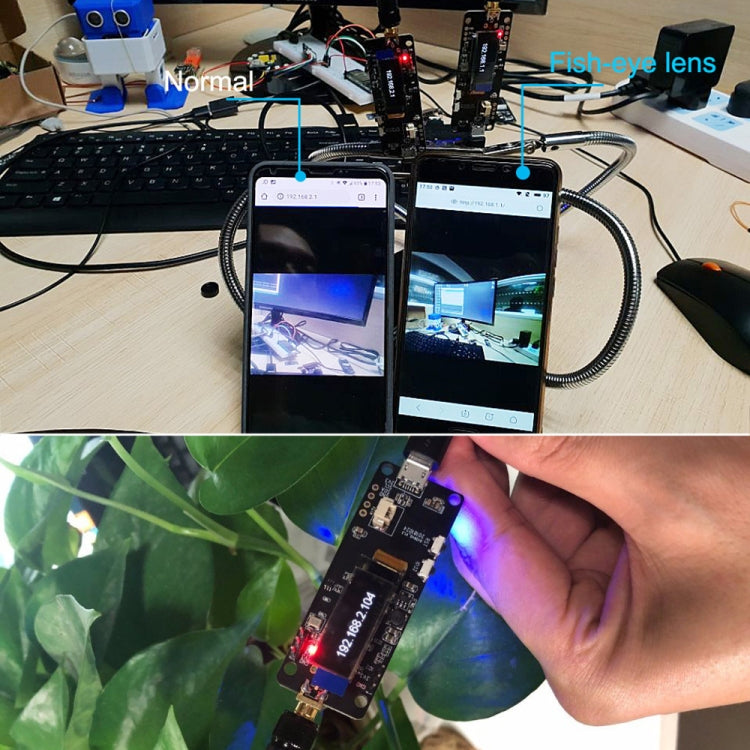 TTGO Fish-eye Lens Camera Module OV2640 SMA WiFi 0.91 OLED Development Board with 3dbi Antenna