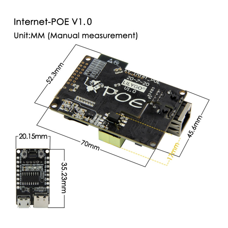 TTGO T-Internet-POE ESP3 Module Ethernet Adapters Extension Board