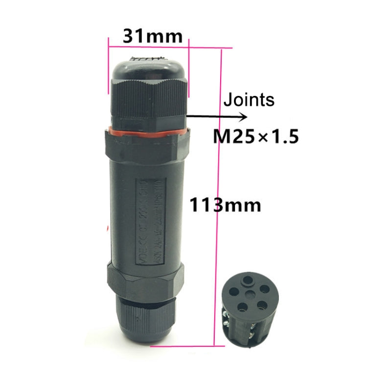 XY25 IP68 Water-resistant 5 Pin Straight Cable Connector
