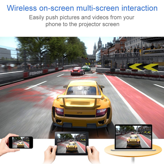 VS626 Android 3500ANSI Lumens 1080*720 Resolution LED+LCD Technology Smart Projector, Support AV / HDMI / SD Card / USB / VGA (Black Silver)