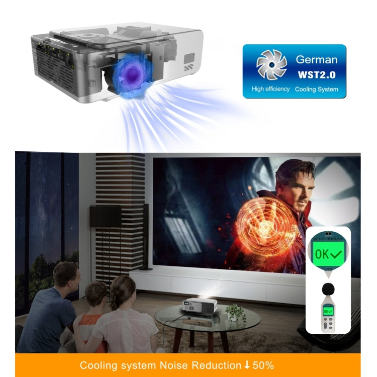 T6 3500ANSI Lumens 1080P LCD Mini Theater Projector, Standard Version, AU Plug (Silver)