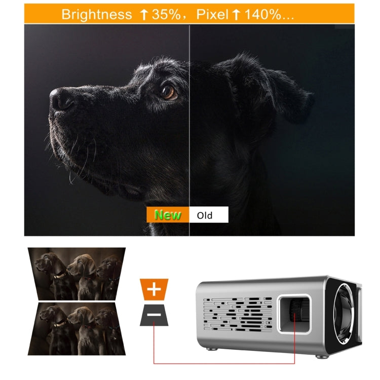 T6 3500ANSI Lumens 1080P LCD Mini Theater Projector, Standard Version, AU Plug (Silver)