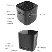 Wejoy S12 50 ANSI Lumen 1920x1080P  Android 7.1 HD Bluetooth 4.1 WiFi Smart 3D Projector, 1G+16G(Black)