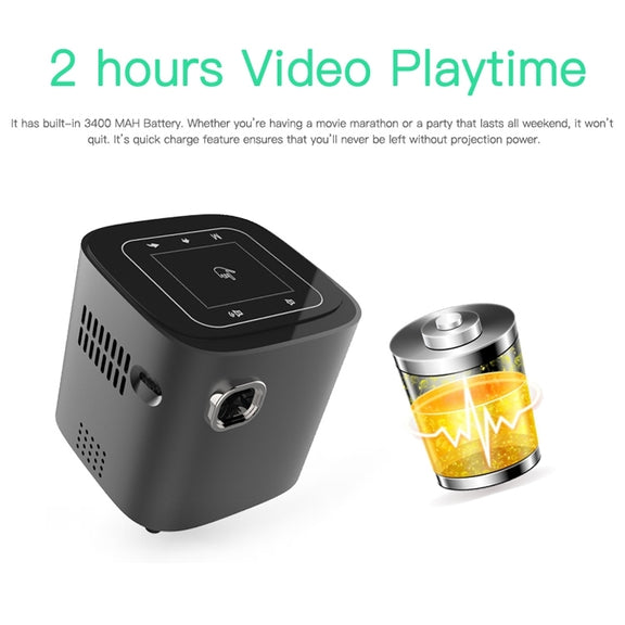 Wejoy S12 50 ANSI Lumen 1920x1080P  Android 7.1 HD Bluetooth 4.1 WiFi Smart 3D Projector, 1G+16G(Black)