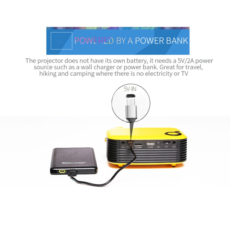 A2000 1080P Mini Portable Smart Projector Children Projector, UK Plug(Black)