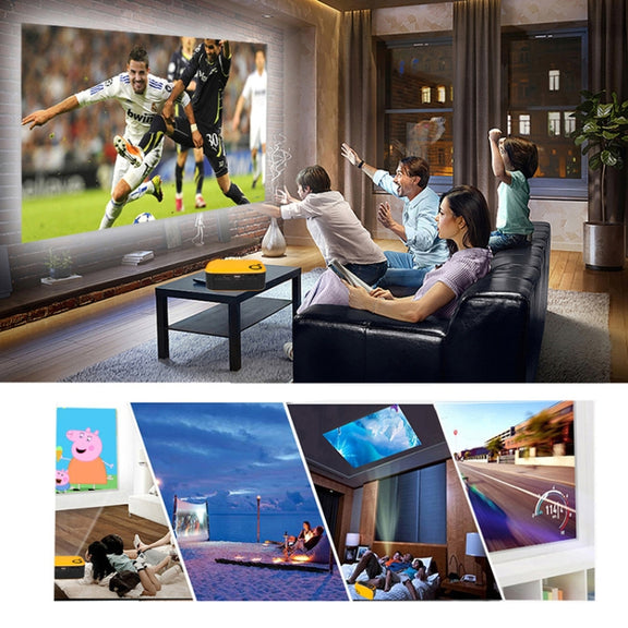 A2000 1080P Mini Portable Smart Projector Children Projector, US Plug(Black)
