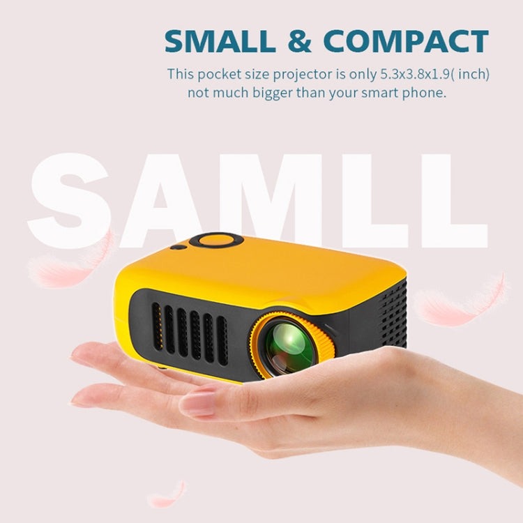 A2000 1080P Mini Portable Smart Projector Children Projector, US Plug(Yellow)