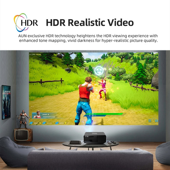 AUN U001 4K 18000 Lumens Portable Home Theater LED HD Digital Projector (US Plug)