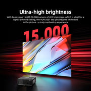 AUN U001 4K 18000 Lumens Portable Home Theater LED HD Digital Projector (US Plug)