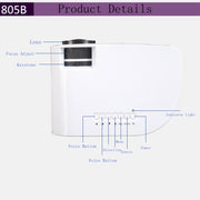 RD-805B 960*640 1200 Lumens Portable Mini LED Projector Home Theater with Remote Controller ,Support USB + VGA + HDMI + AV + TV(Black)