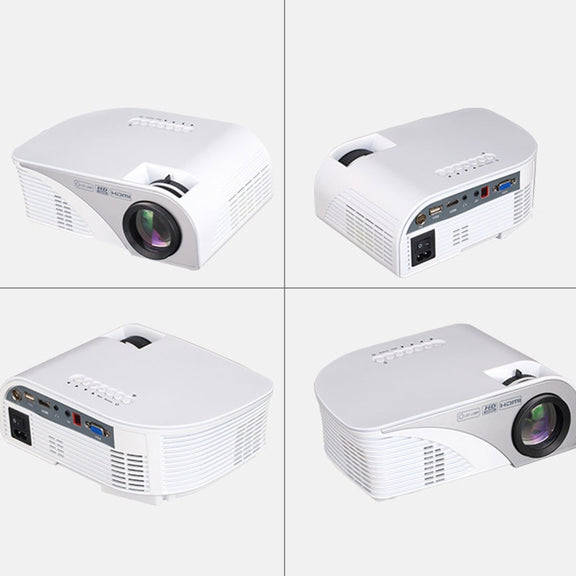 RD-805B 960*640 1200 Lumens Portable Mini LED Projector Home Theater with Remote Controller ,Support USB + VGA + HDMI + AV + TV(White)