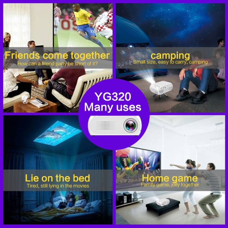 YG320 320*240 Mini LED Projector Home Theater, Support HDMI & AV & SD & USB (Black)