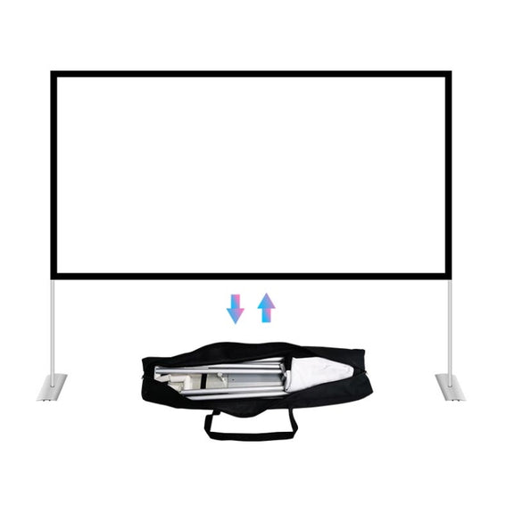 Outdoor Bracket Folding Polyester Projector Film Curtain, Size:84 inch (16:9)