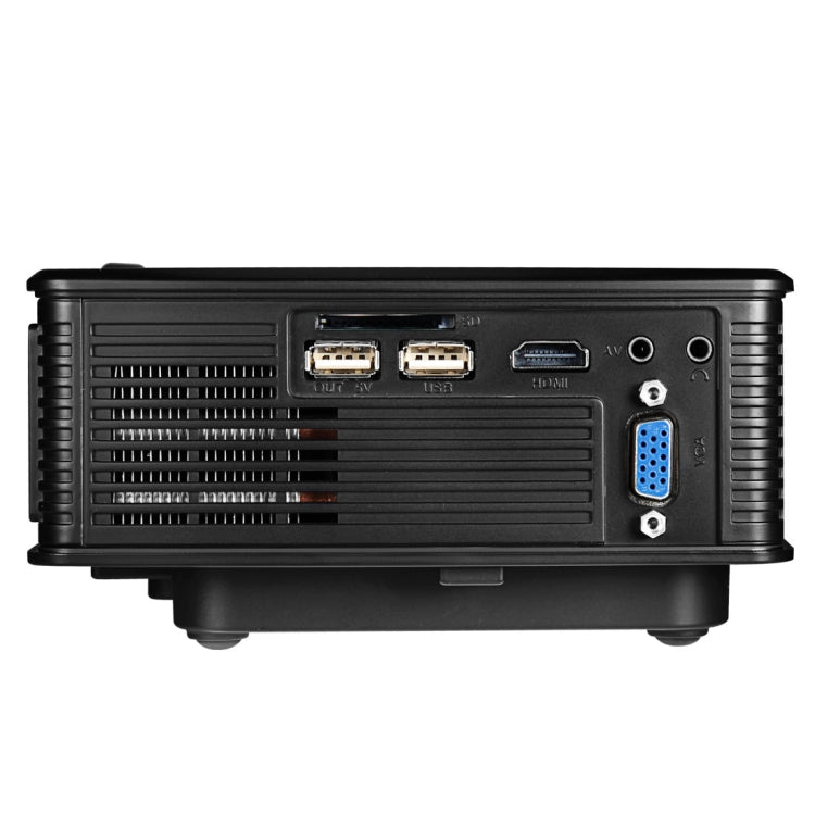 LY-50 1800 Lumens 1280x800 Home Theater LED Projector with Remote Control, Support AV & USB & VGA & HDMI(Black)