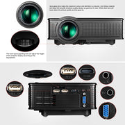 LY-50 1800 Lumens 1280x800 Home Theater LED Projector with Remote Control, Support AV & USB & VGA & HDMI(Black)