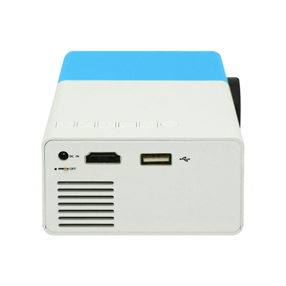 YG300 400LM Portable Mini Home Theater LED Projector with Remote Controller, Support HDMI, AV, SD, USB Interfaces (Blue)