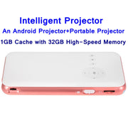 Wejoy DL-S6+ 1000 Lumens 854x480 Smart Mini Projector, RK3128 CPU, 1GB+32GB, Android 4.4, Bluetooth, WiFi, HDMI(Rose Gold)