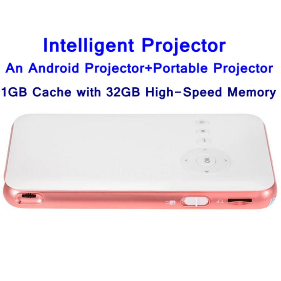 Wejoy DL-S6+ 1000 Lumens 854x480 Smart Mini Projector, RK3128 CPU, 1GB+32GB, Android 4.4, Bluetooth, WiFi, HDMI(Rose Gold)