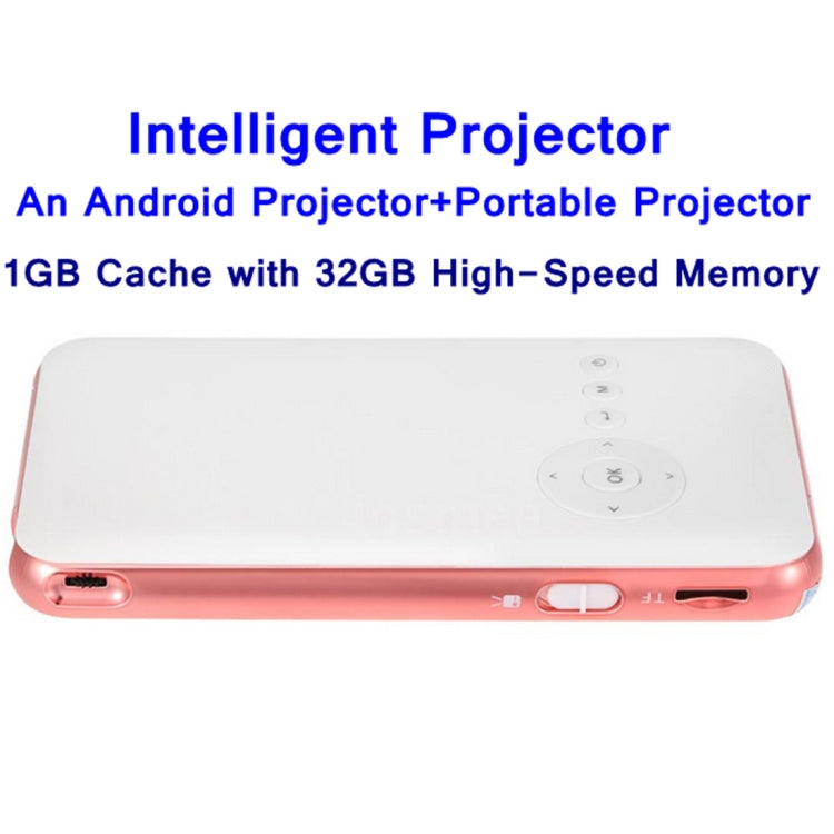 Wejoy DL-S6+ 1000 Lumens 854x480 Smart Mini Projector, RK3128 CPU, 1GB+32GB, Android 4.4, Bluetooth, WiFi, HDMI(Rose Gold)