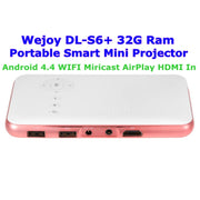 Wejoy DL-S6+ 1000 Lumens 854x480 Smart Mini Projector, RK3128 CPU, 1GB+32GB, Android 4.4, Bluetooth, WiFi, HDMI(Rose Gold)
