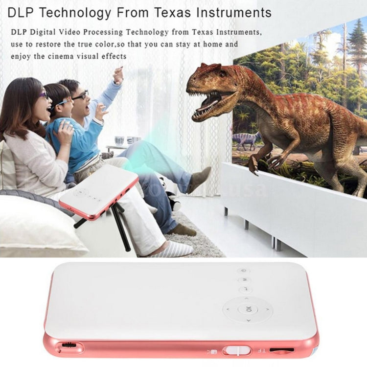 Wejoy DL-S6+ 1000 Lumens 854x480 Smart Mini Projector, RK3128 CPU, 1GB+32GB, Android 4.4, Bluetooth, WiFi, HDMI(Rose Gold)