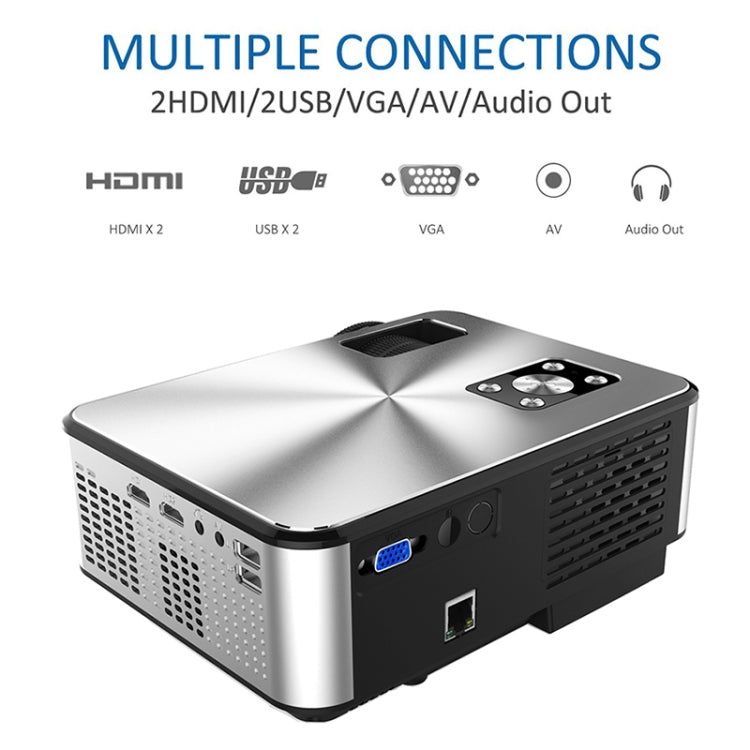Cheerlux C9 1920x1080P HD Android Smart Projector, Support HDMI x 2 / USB x 2 / VGA / AV(Black)