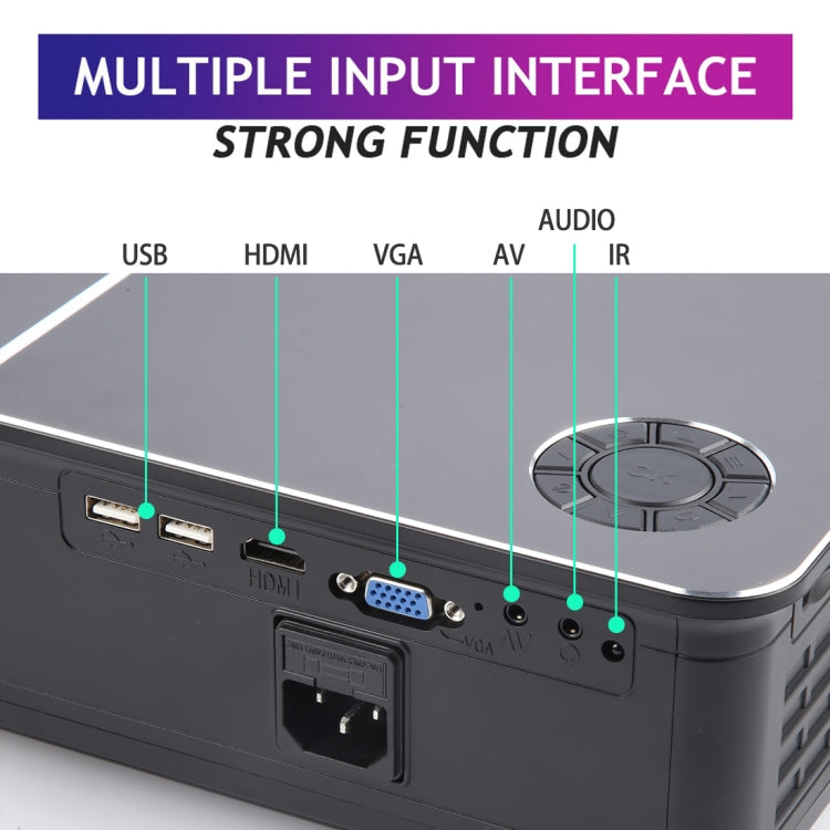 Wejoy L5 Home Theater Adjustable Optical Keystone Full HD 1080P LED LCD Video Projector with Remote Control (US Plug)