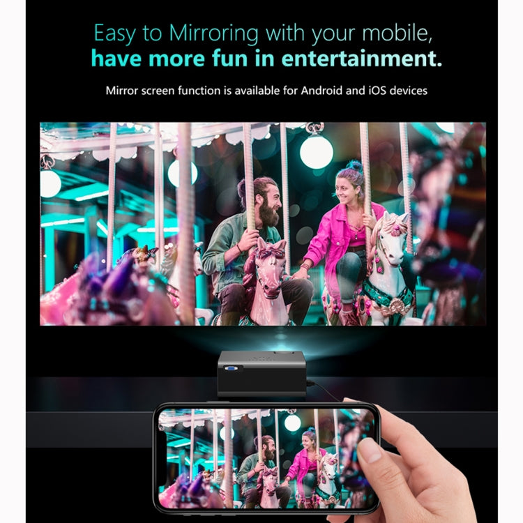 RD825 1280x720 2200LM Mini LED Projector Home Theater, Support HDMI & AV & VGA & USB, Mobile Phone Version (Silver)
