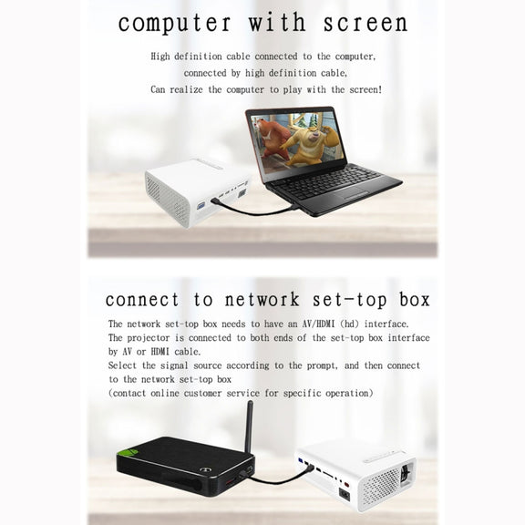 YG520 800x480 1800LM Mini LED Projector Home Theater, Support HDMI & AV & SD & USB & VGA, Mobile Phone Version (Black)