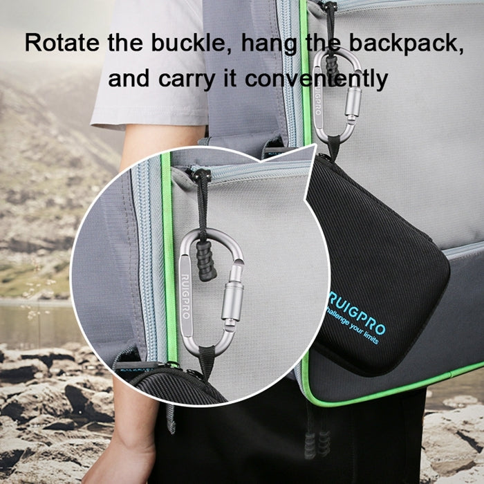 RUIGPRO Shockproof Water-resistant Portable Case Box for DJI Osmo Action, Size: 28cm x 19.7cm x 6.8cm(Black)
