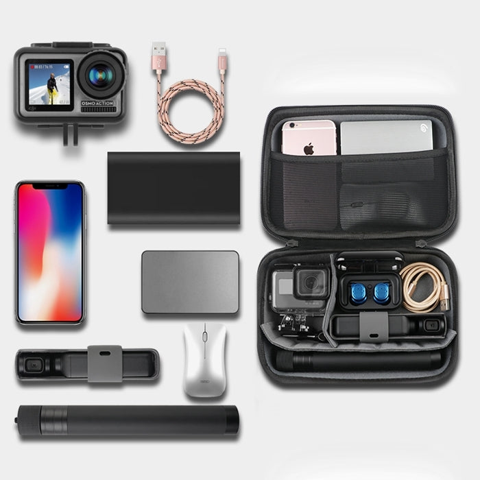 RUIGPRO Shockproof Water-resistant Portable Case Box for DJI Osmo Action, Size: 28cm x 19.7cm x 6.8cm(Black)