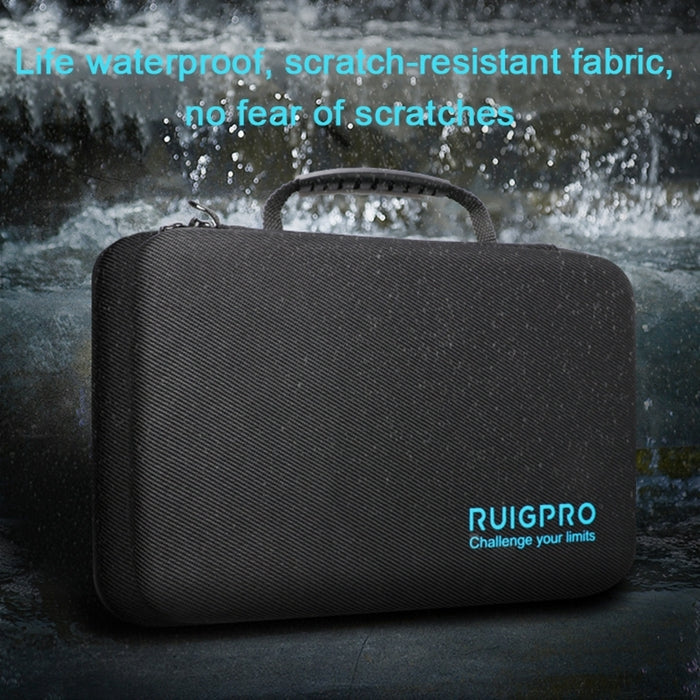 RUIGPRO Shockproof Water-resistant Portable Case Box for DJI Osmo Action, Size: 28cm x 19.7cm x 6.8cm(Black)