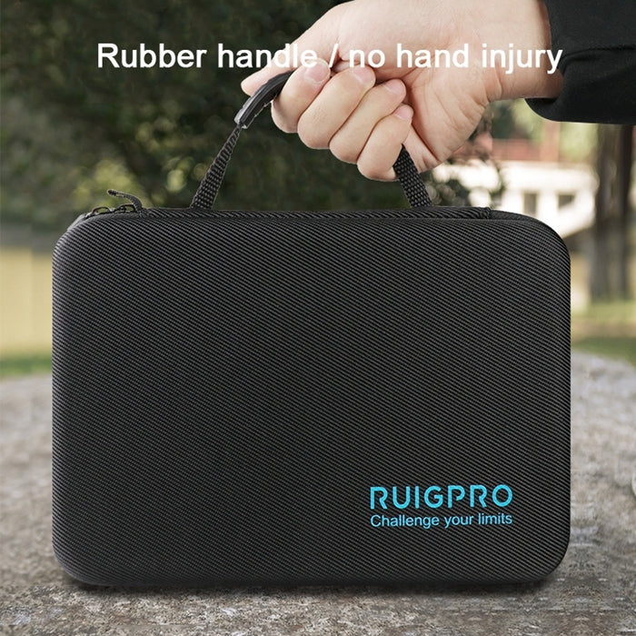 RUIGPRO Shockproof Water-resistant Portable Case Box for DJI Osmo Action, Size: 28cm x 19.7cm x 6.8cm(Black)