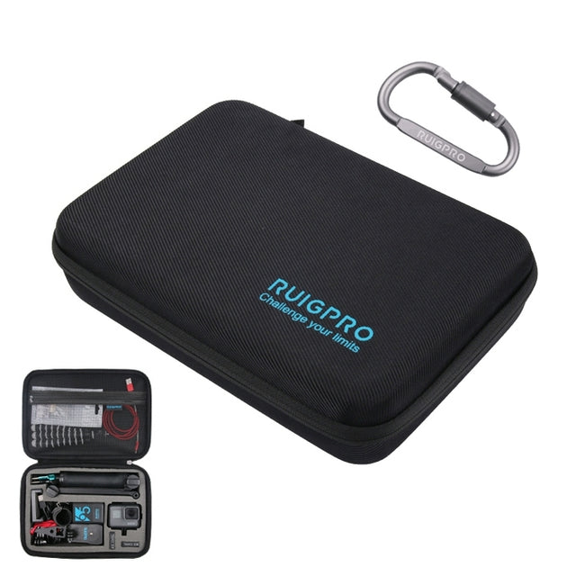 RUIGPRO Shockproof Water-resistant Portable Case Box for DJI Osmo Action, Size: 28cm x 19.7cm x 6.8cm(Black)