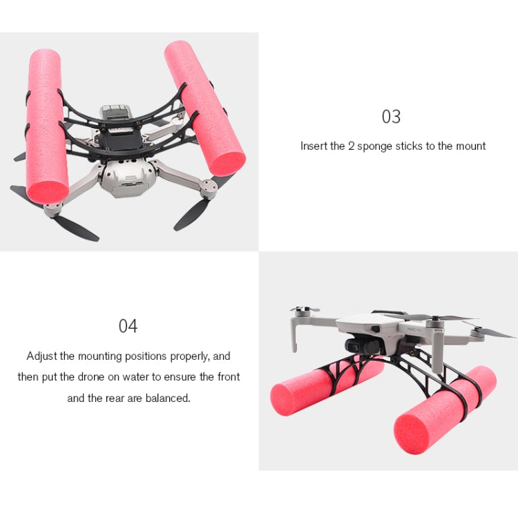 STARTRC Buoyancy Rod Absorbing Height Extender Landing Bracket for DJI Mavic 2 mini(Black Red)