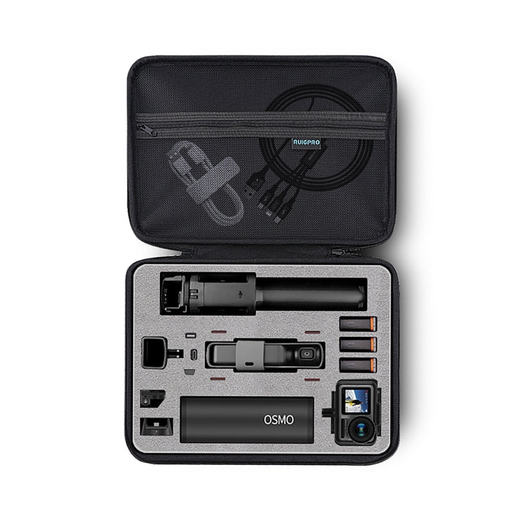 RUIGPRO Oxford Water-resistant Storage Box Case Bag for DJI OSMO Pocket Gimble Camera / OSMO Action, Size: 30.2x20.8x7.2cm (Black)