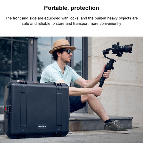 PGYTECH P-RH-001 Shockproof Water-resistant Explosion-proof Hard Box Carrying Case for DJI Ronin-S, Size: 63.4x50.3cm(Black)